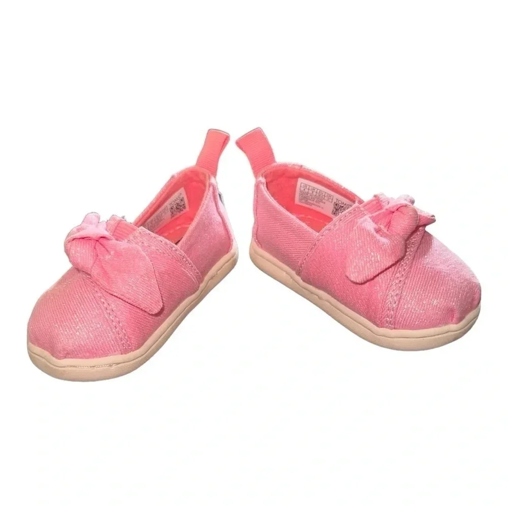 Tiny Alpargata Twill Glimmer Bow Shoe size 4